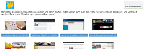 Homepage Designs kostenlos bearbeiten