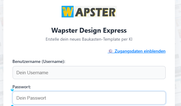 Designmaker einloggen