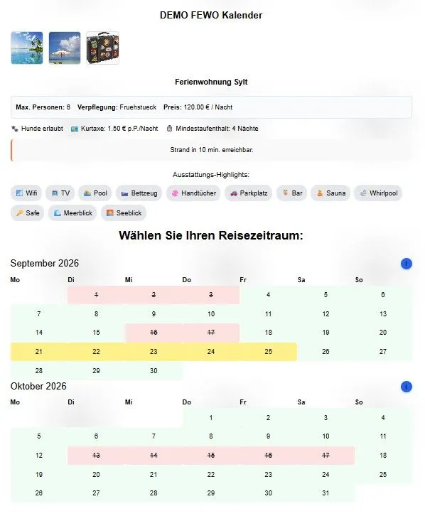 Fewo Buchungskalender Manager